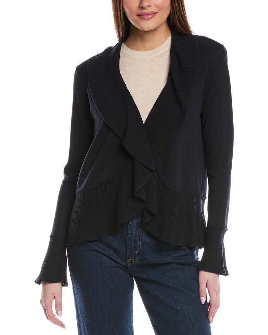 

Кардиган St. John Fluid Ruffle Knit, синий