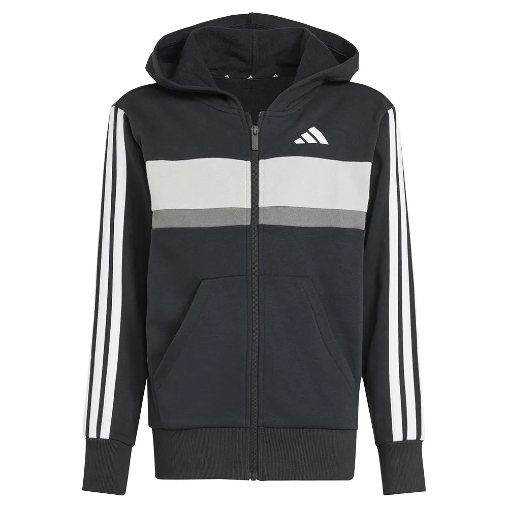 Спортивный костюм adidas Seasonal Essentials Tiberio 3 Stripes Fleece, черный — фото 4