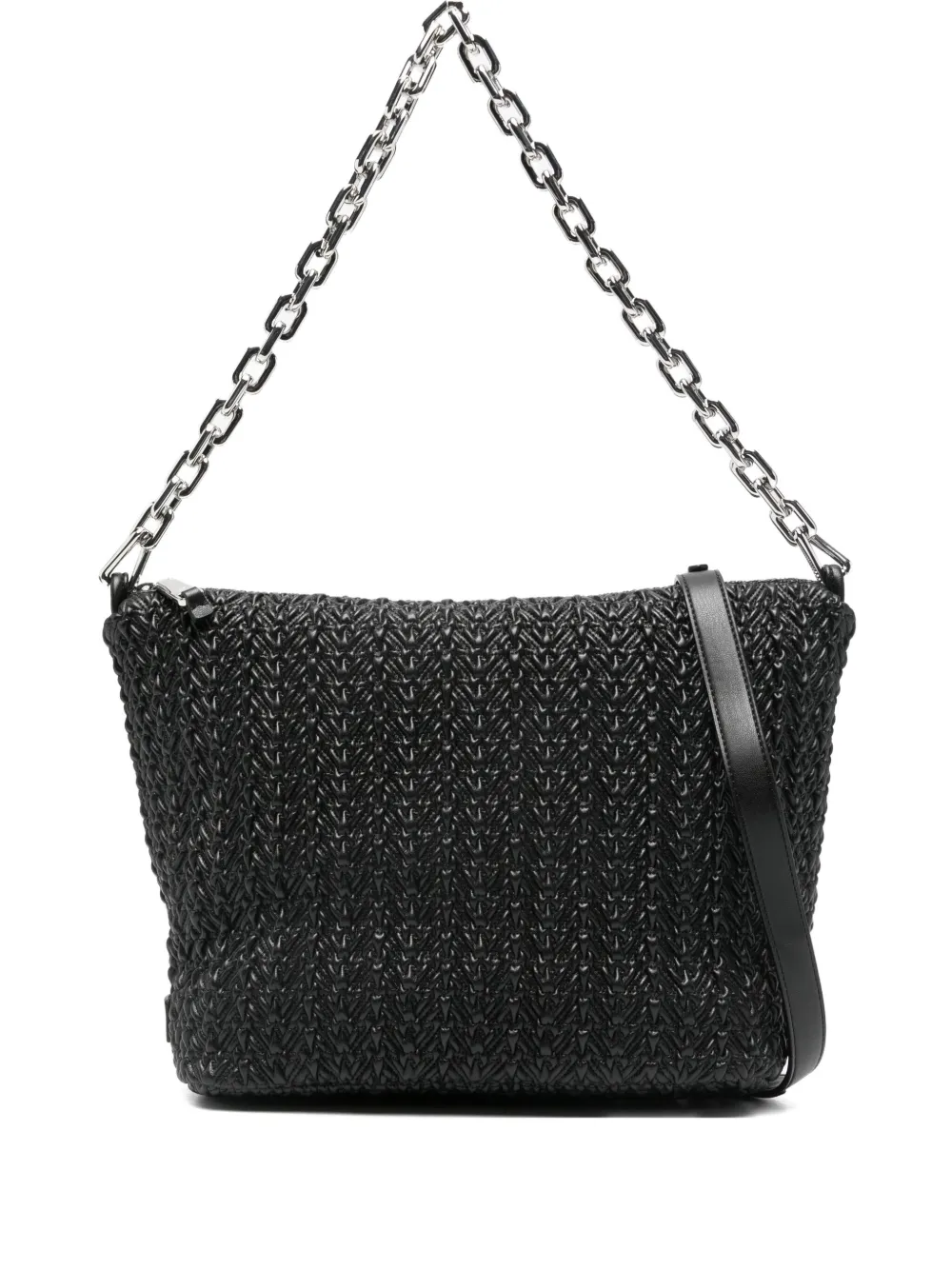 

Плетеная сумка через плечо с цепочным ремешком EMPORIO ARMANI, черный