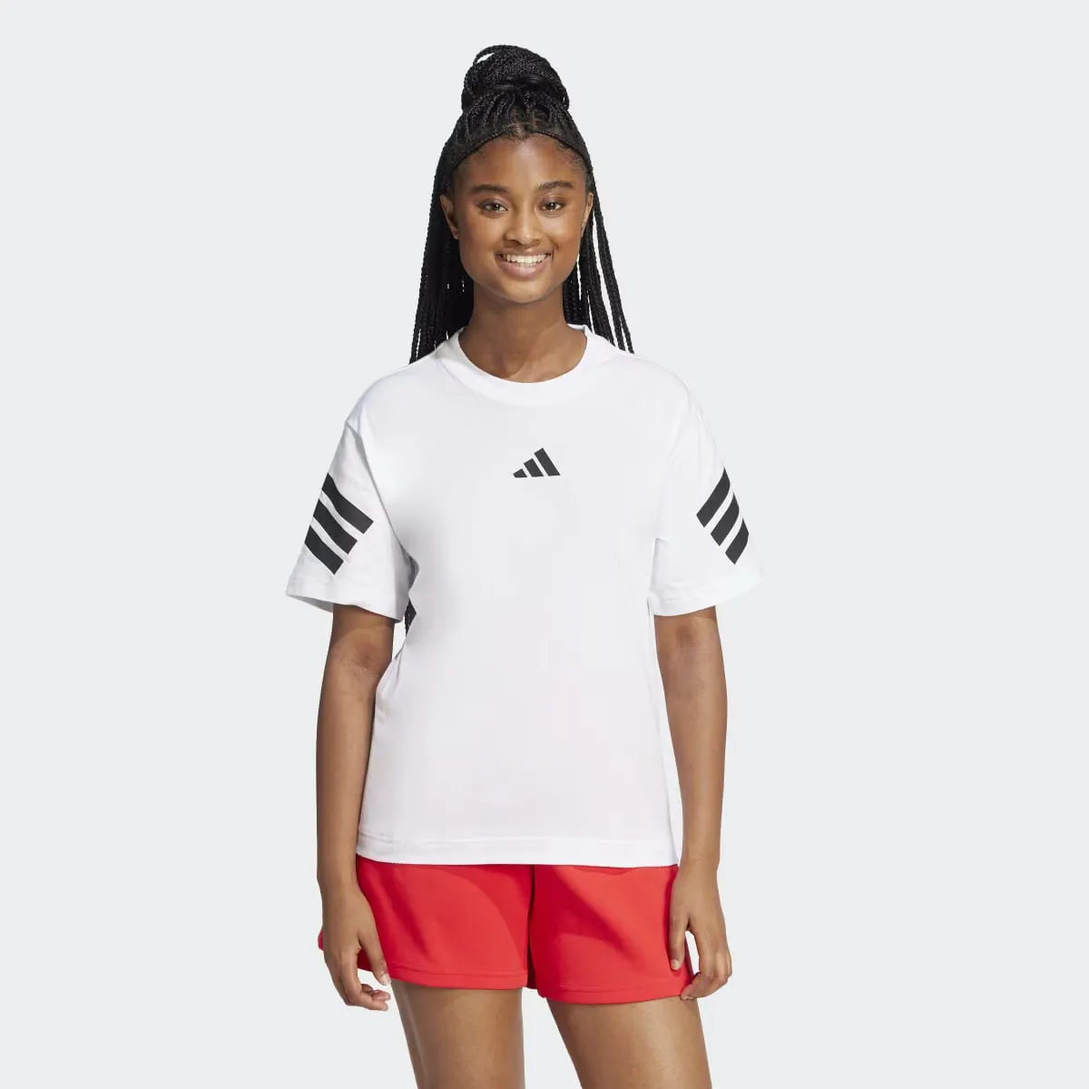 

Женская футболка Adidas Future Icons с тремя полосками, белый