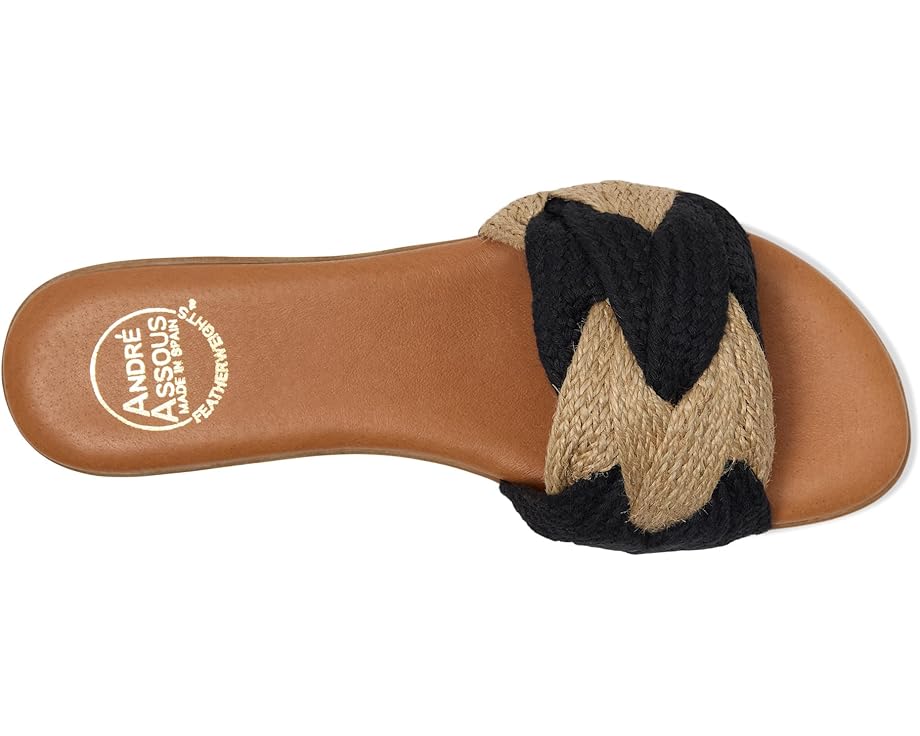 Сандалии Andre Assous Nahala Featherweight Flat Sandal, цвет Black/Natural — фото 2