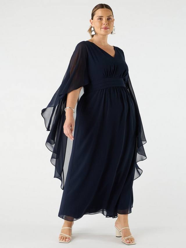 

Платье макси с шифоновым пеле Live Unlimited, Navy