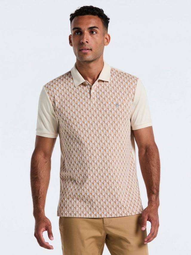 

Хлопковая поло с жаккардовым принтом и коротким рукавом Original Penguin, Birch