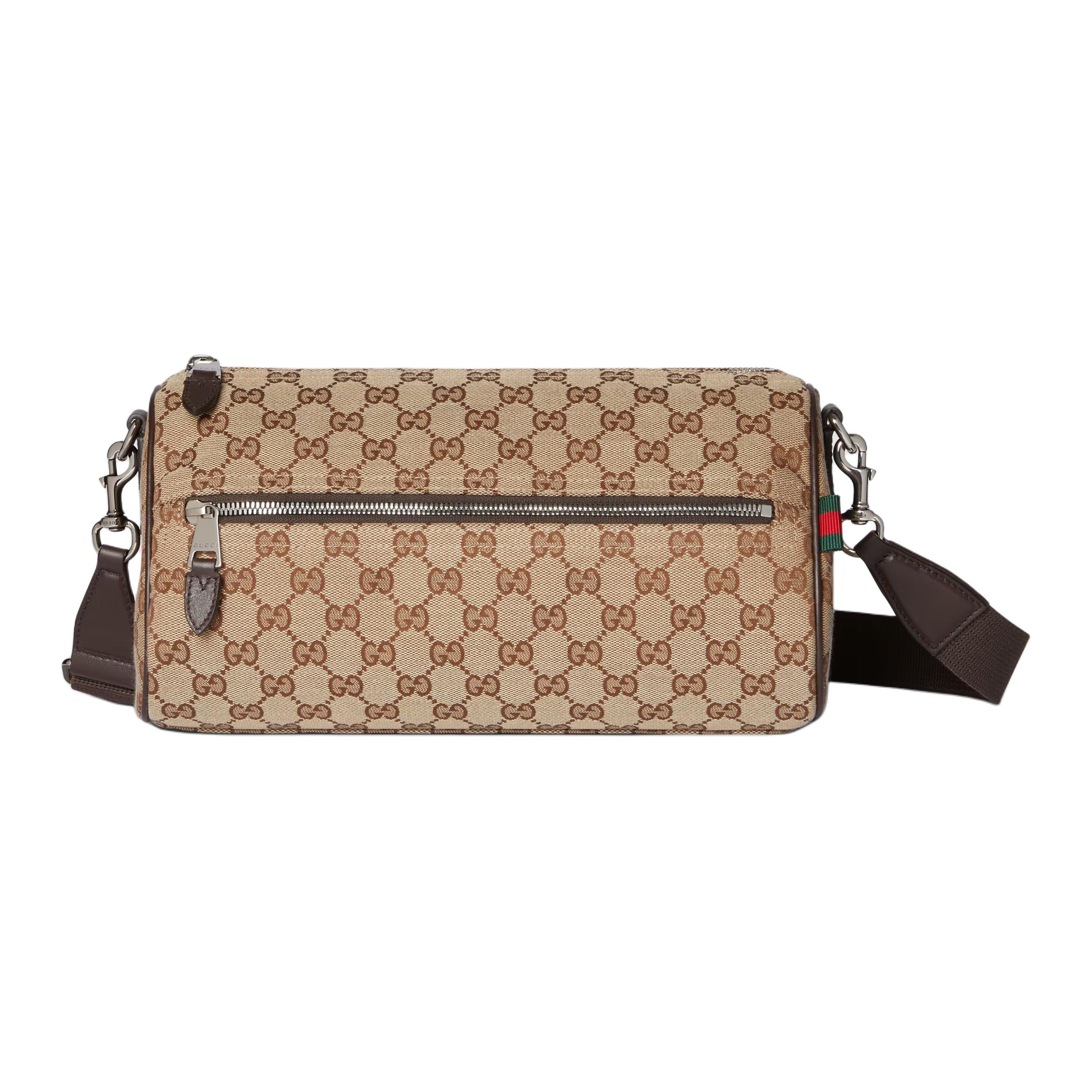

GUCCI GG Canvas Boston Bag, Crossbody Bag, Shoulder Bag Small Men's Beige & Dark Brown