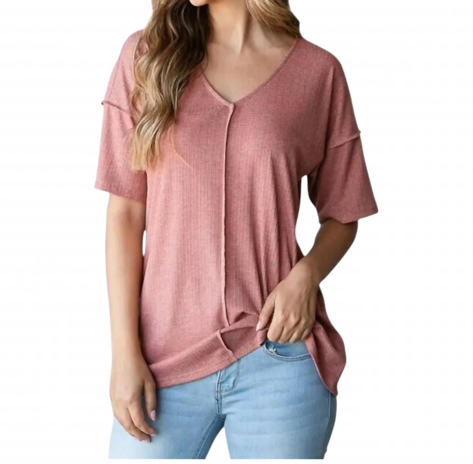 

Короткий топ с V-образным вырезом в ржавом цвете HEIMISH USA, Rust