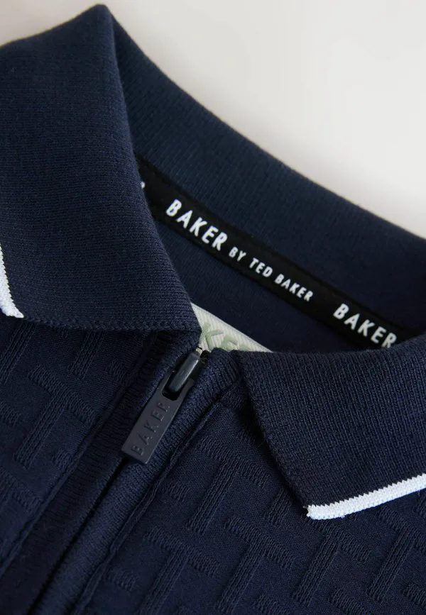 Текстурированная рубашка-поло стандартного кроя Baker By Ted Baker, Navy — фото 3