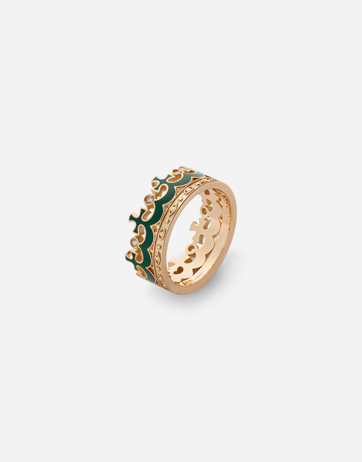 Королевское кольцо из желтого золота 750 пробы с бриллиантами Dolce & Gabbana, золото — фото 2