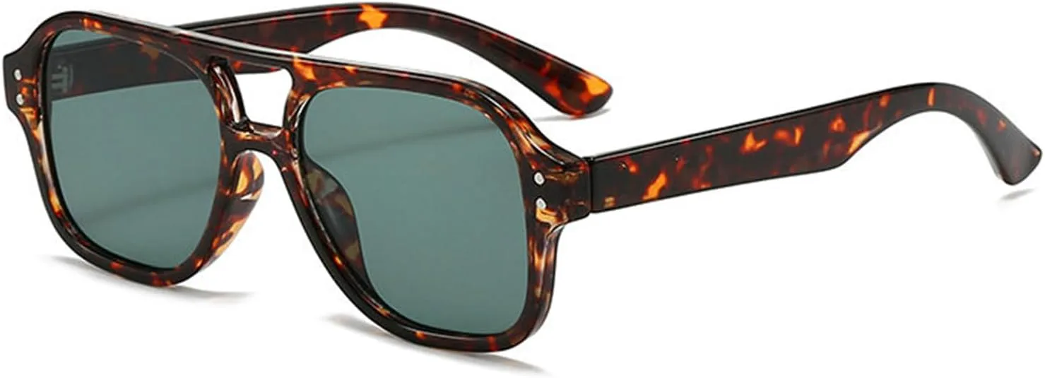 

Солнцезащитные очки Helena в винтажном квадратном стиле для мужчин и женщин, модель 2025, роскошная классическая оправа «пилот», очки с двойной дужкой, C4