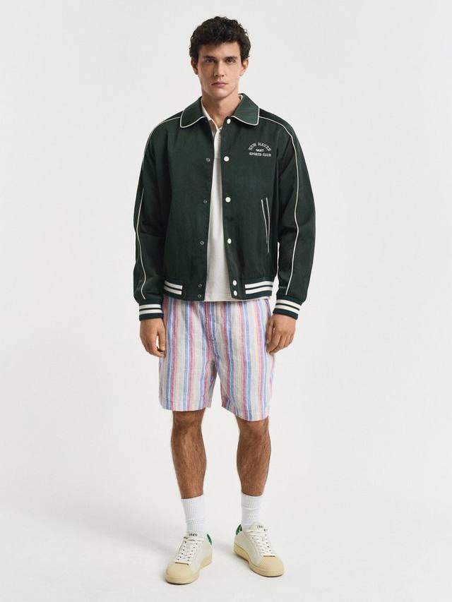 

Шорты из льна с окрашенной в массе разноцветной полоской GANT, Perfect Blue/Multi