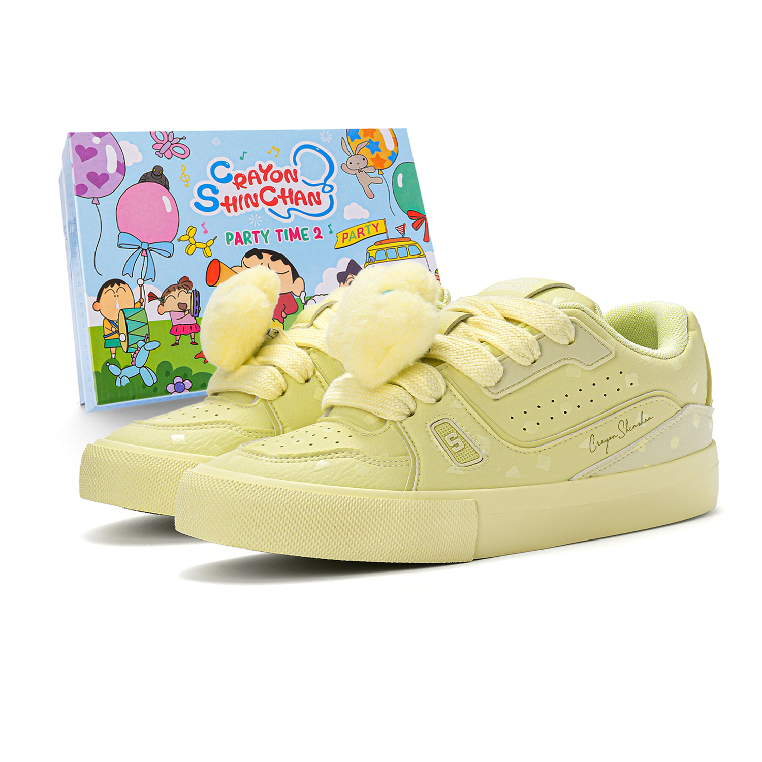 

MINISO Кроссовки Crayon Shinchan x Low-Top Skateboard унисекс бежево-абрикосовые с желтым, цвет Light Yellow