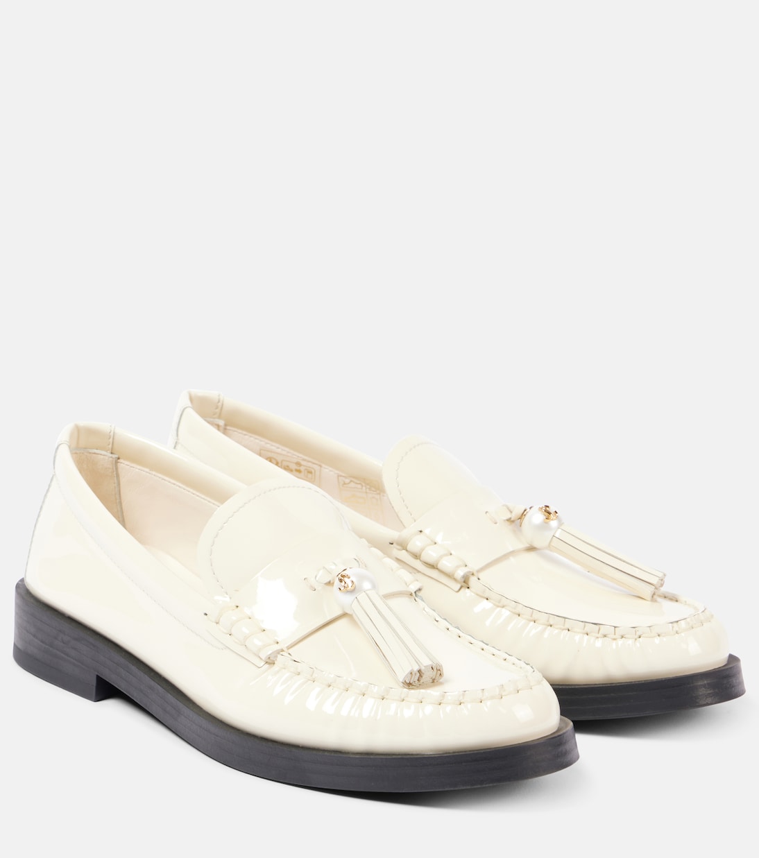 Лакированные кожаные мокасины Addie Jimmy Choo, Latte