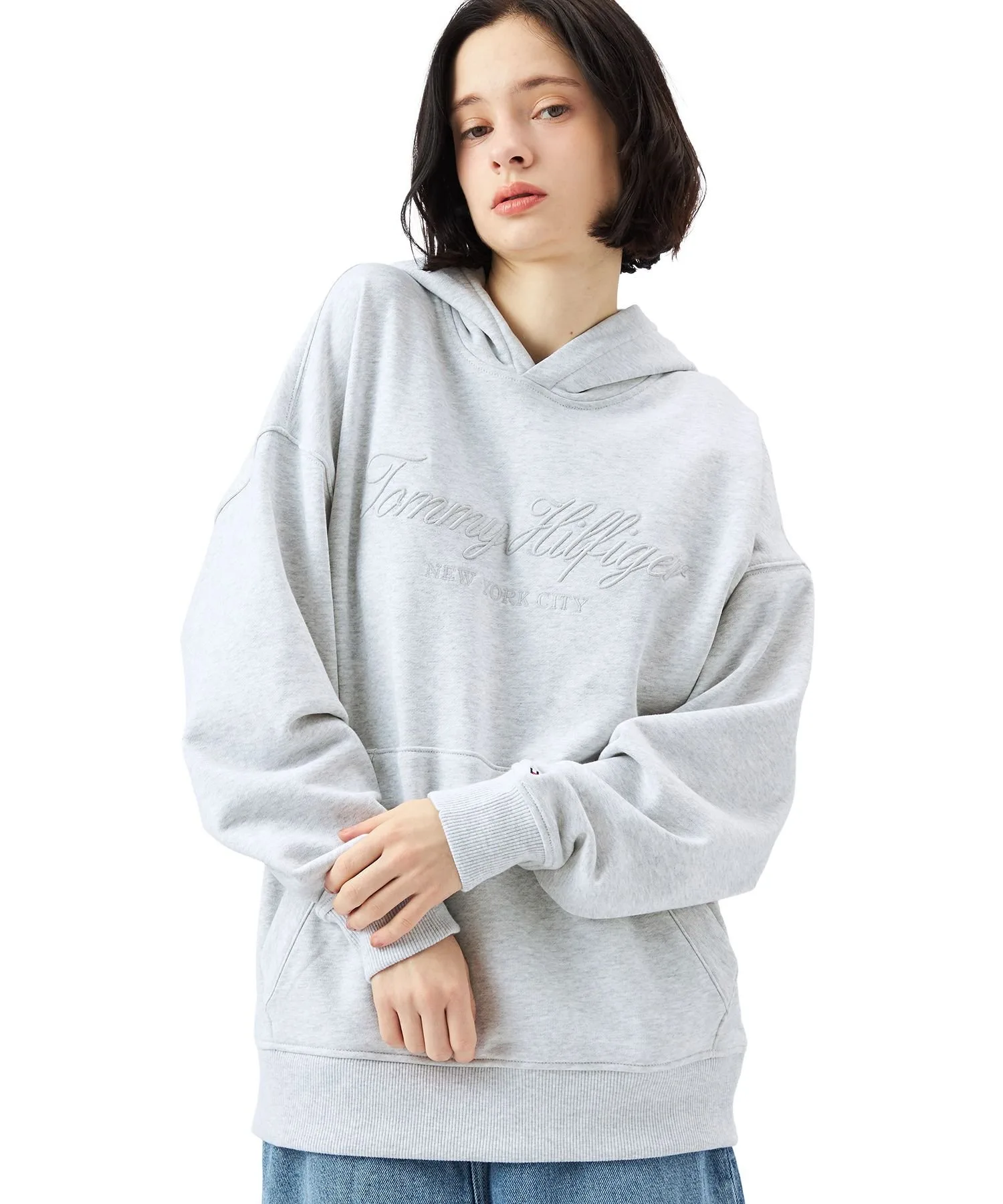 Толстовка с увеличенным логотипом TOMMY HILFIGER, Light Gray P08