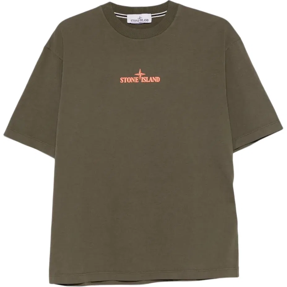 Футболка с тисненым логотипом STONE ISLAND, Forest Green
