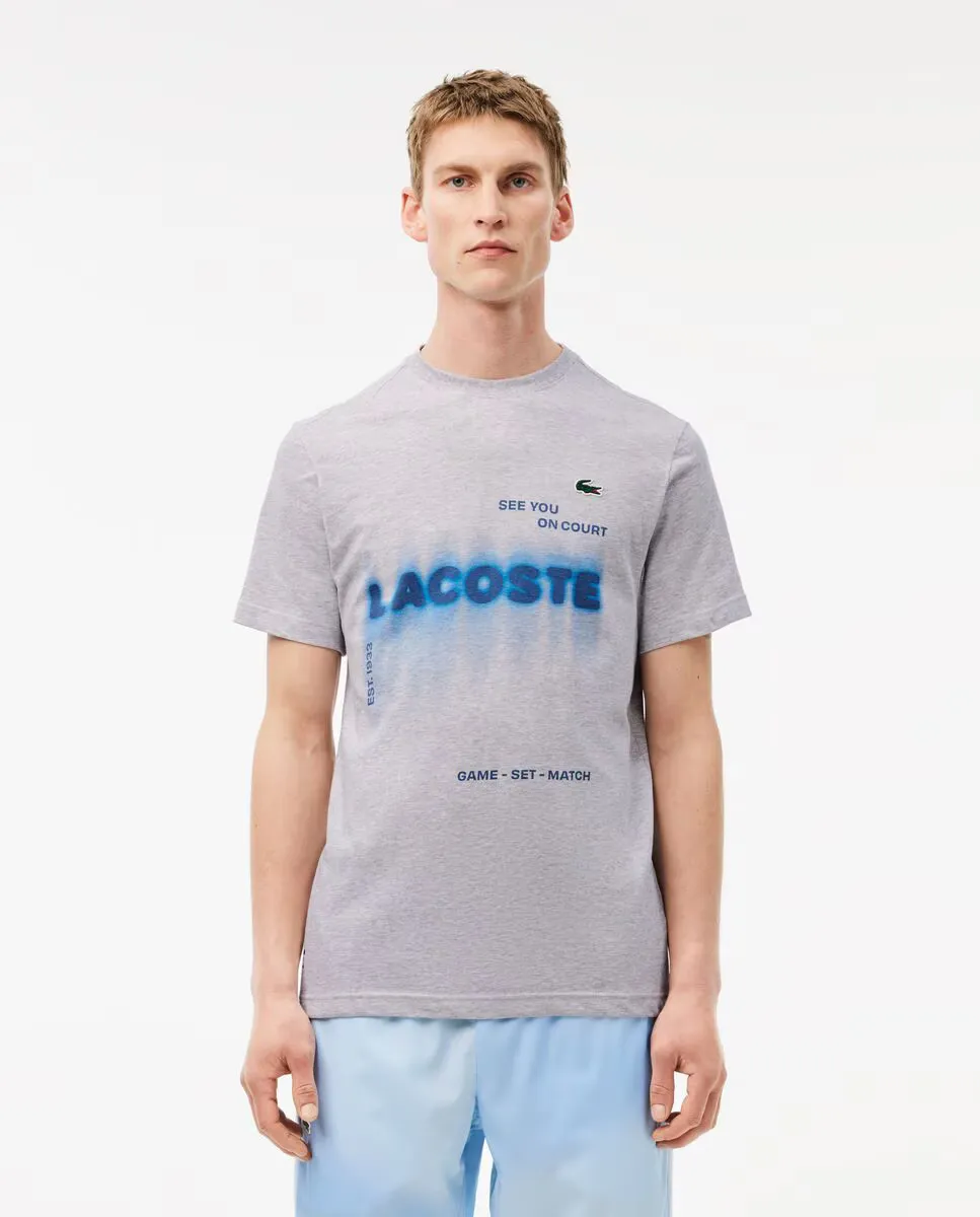 

Мужская футболка с коротким рукавом Tennis x Daniil Medvedev Lacoste, светло-серый