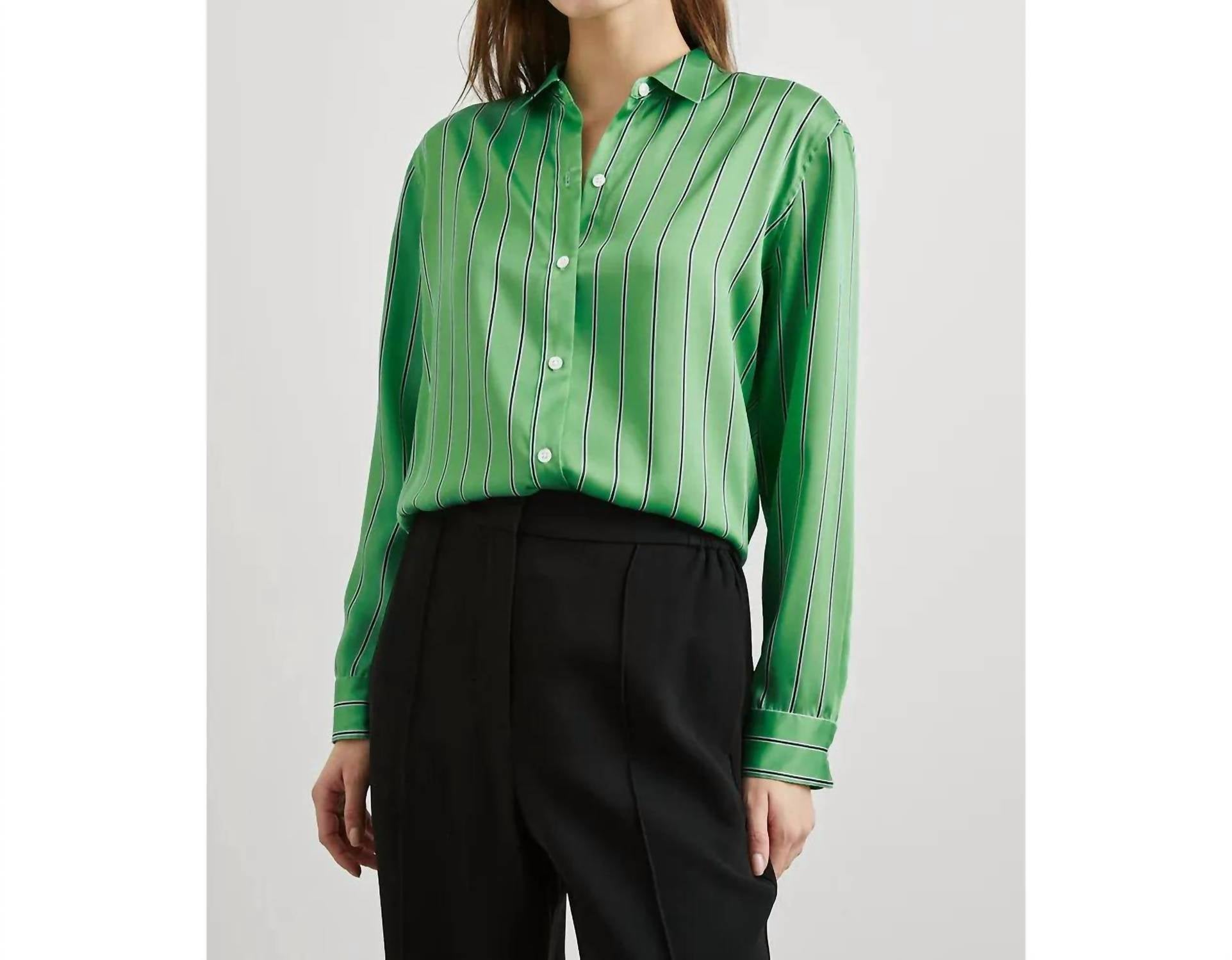 

Рубашка Elias в полоску Basil Rails, цвет basil stripe