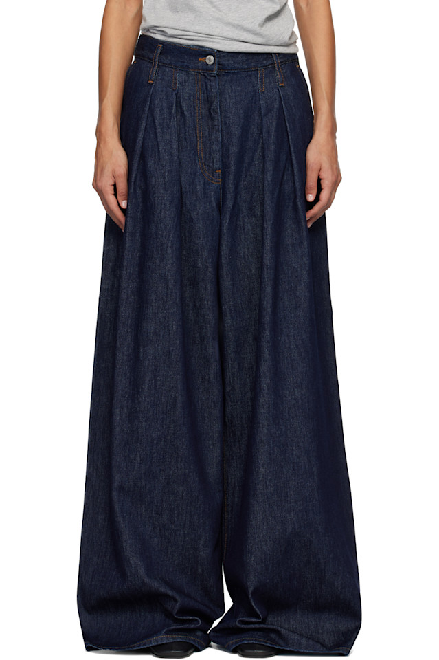 

Dries Van Noten Синие джинсы с широкими складками