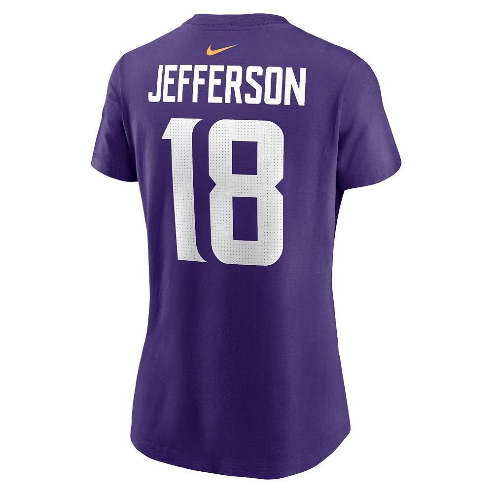 Женская футболка Nike Justin Jefferson Purple Minnesota Vikings с именем и номером игрока, цвет Mvk Purple — фото 3