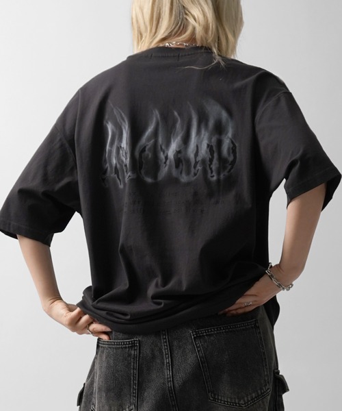 

Футболка свободного кроя с принтом на спине в гранж-стиле ILL'S, угольно-серый