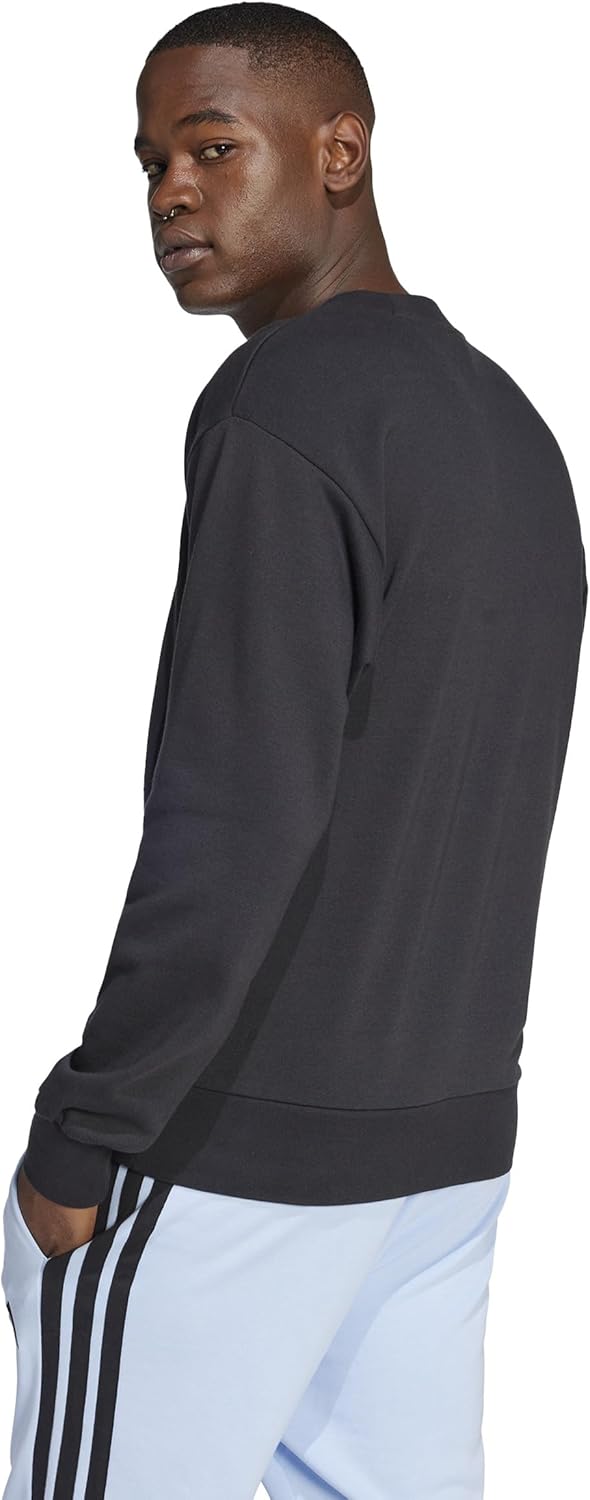 Мужская толстовка Sweat Essentials из французского трикотажа с большим логотипом ECR07 Adidas, черно-белый — фото 3