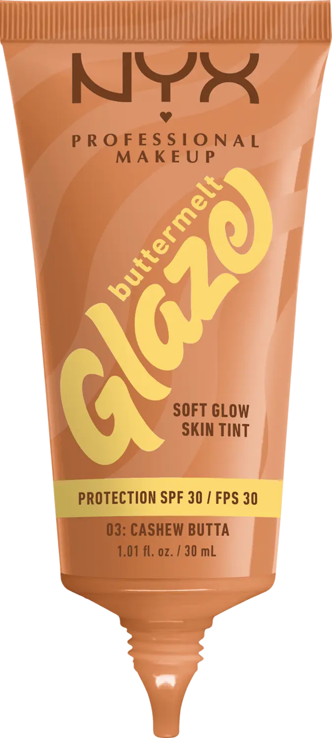 Тональный крем NYX PROFESSIONAL MAKEUP Foundation Buttermelt Glaze mit LSF 30, 03 Cashew Butta, 30 ml — фото 3