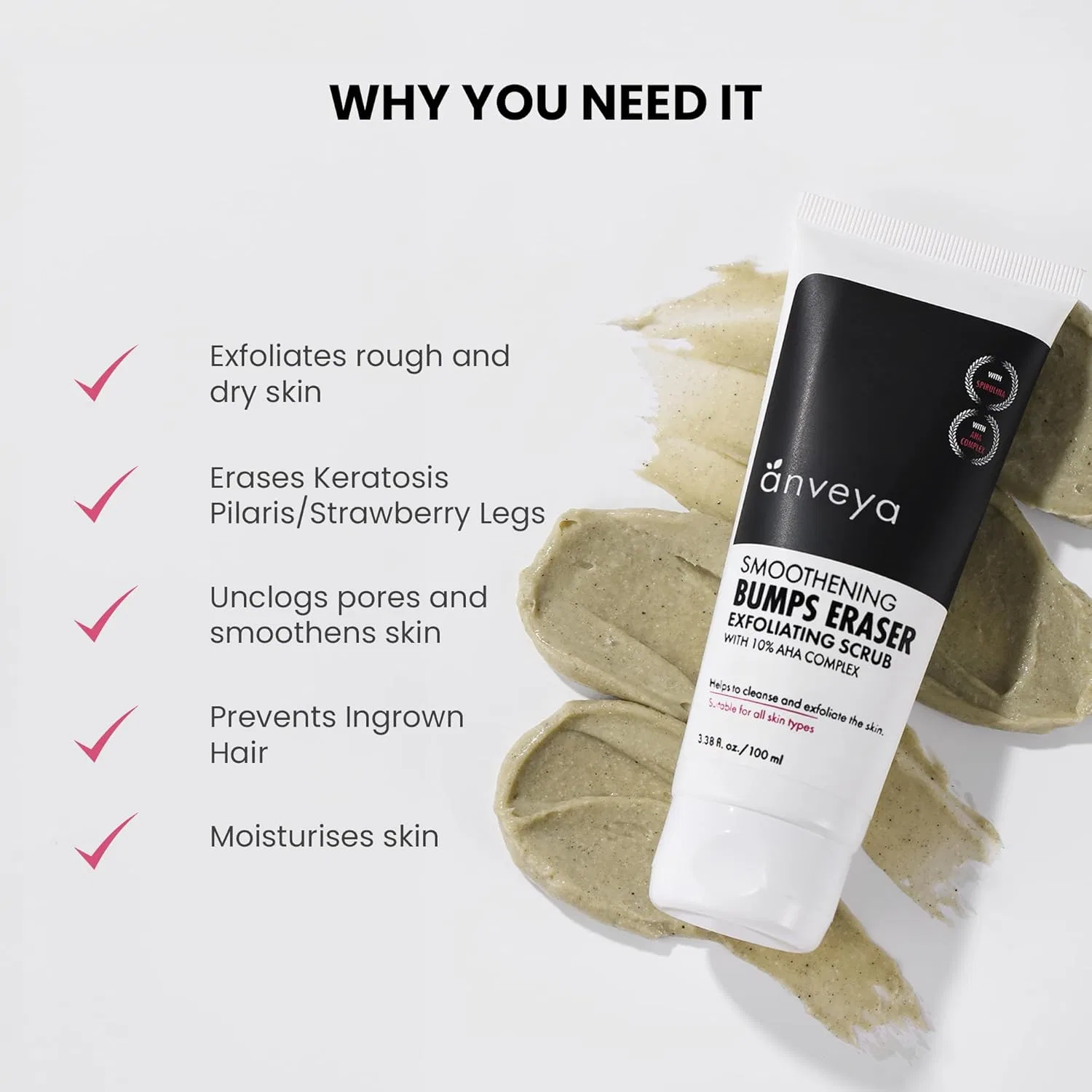 Скраб для тела Bump Eraser от ThriveCo с гликолевой и молочной кислотой, 100 мл — фото 3