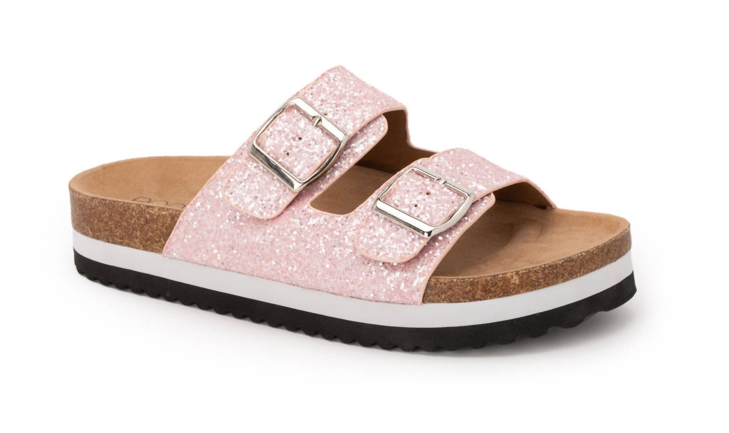 Женские пляжные босоножки с блестками розового цвета Corkys Footwear