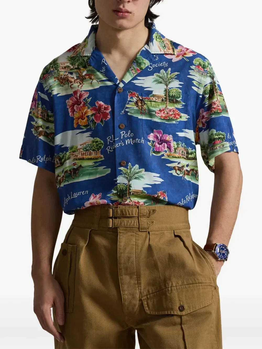 Рубашка с принтом POLO RALPH LAUREN, синий — фото 3