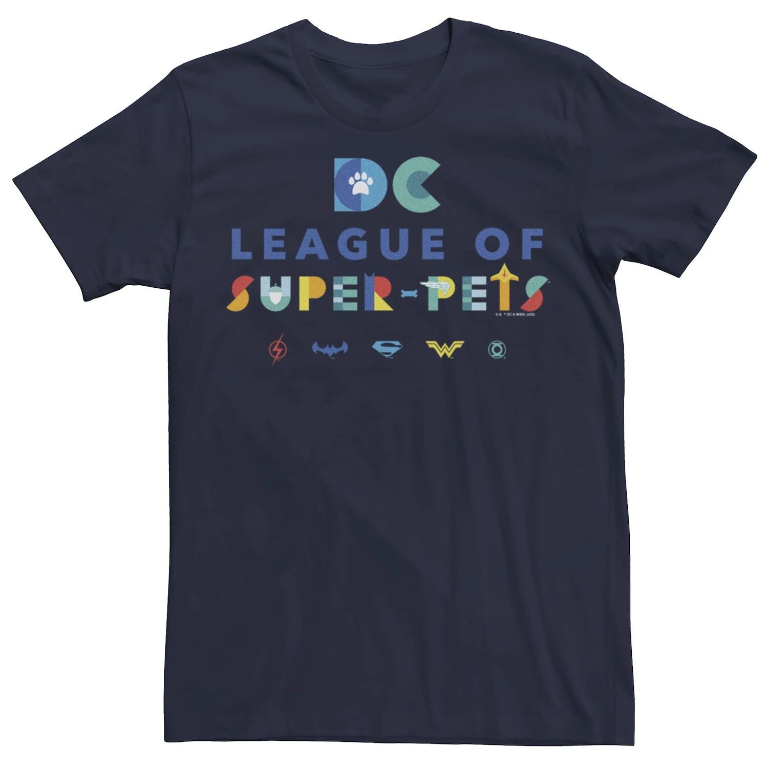 

Мужская футболка DC Super Pets Superheroes с логотипом и принтом лап Licensed Character