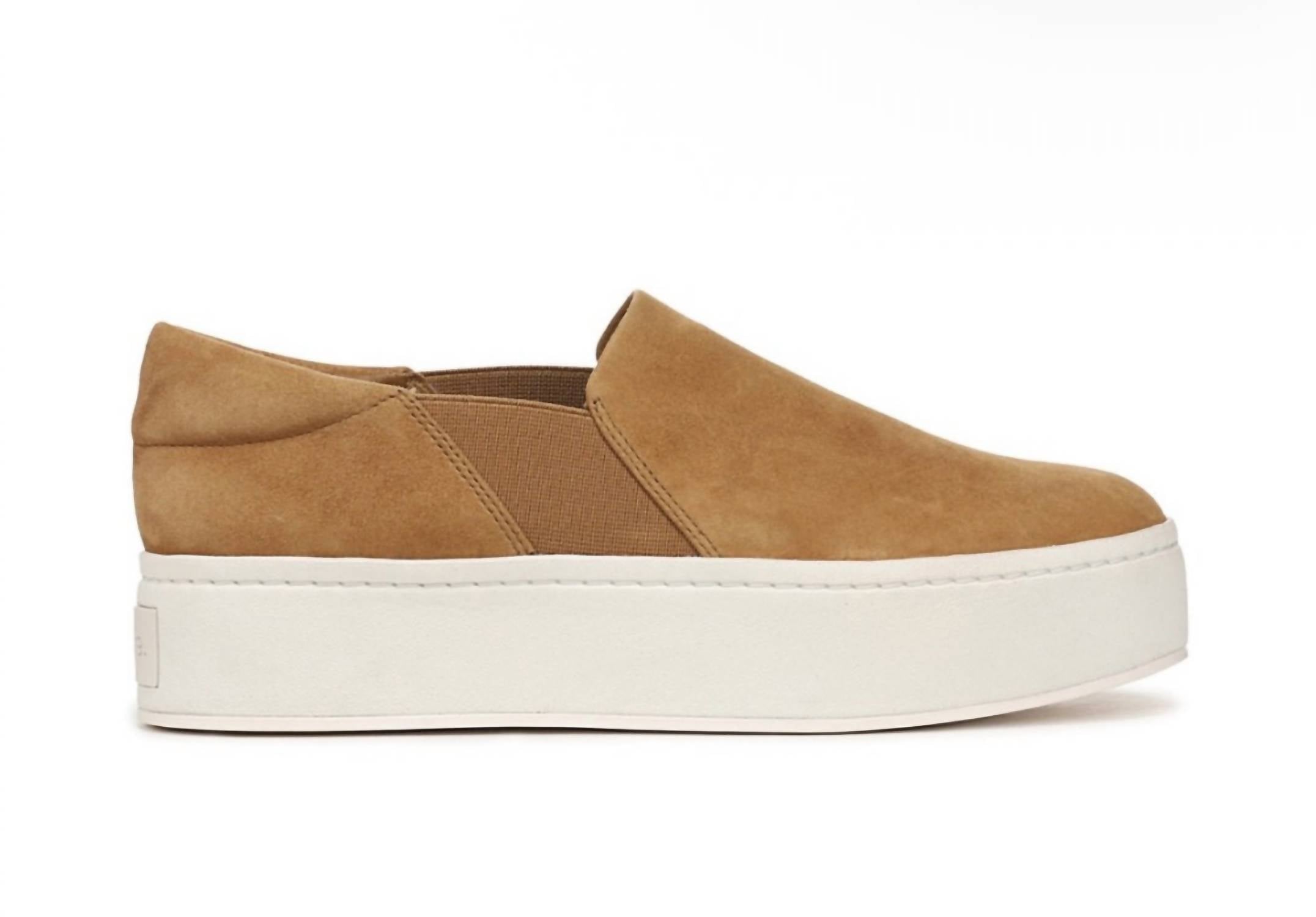 Женские кроссовки Warren Slip On на платформе бежевого цвета Vince