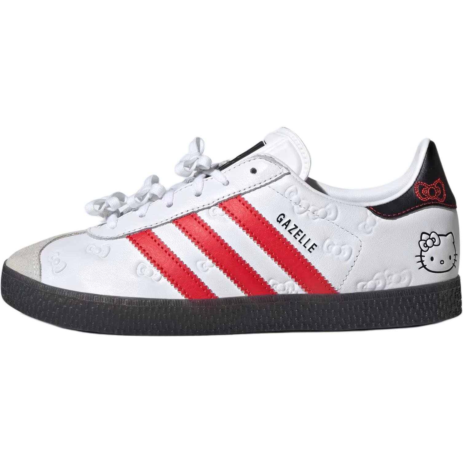 

Adidas Originals Детские низкие кроссовки для скейтбординга Hello Kitty x GAZELLE, белые, красные