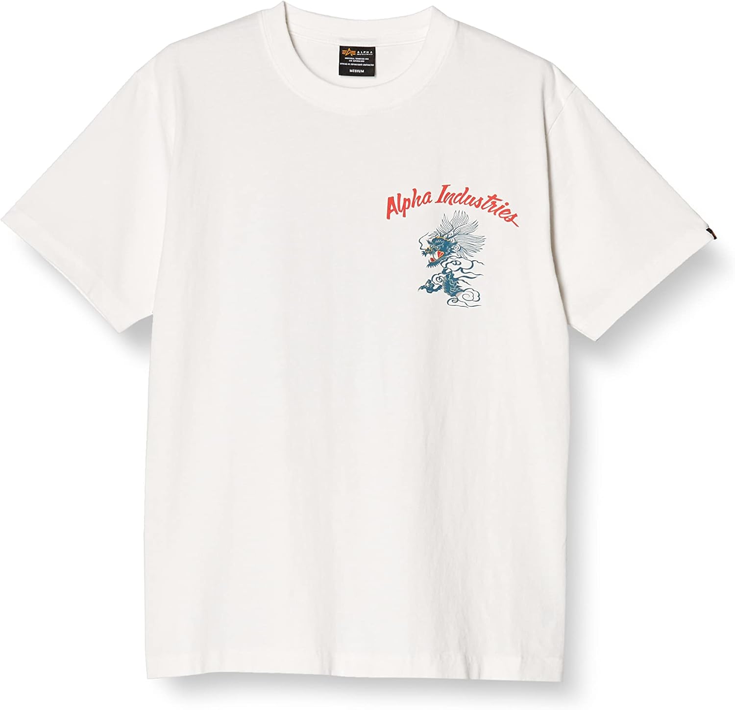 

Мужская сувенирная футболка с коротким рукавом и принтом на спине от ALPHA INDUSTRIES INC. TC1572, белый