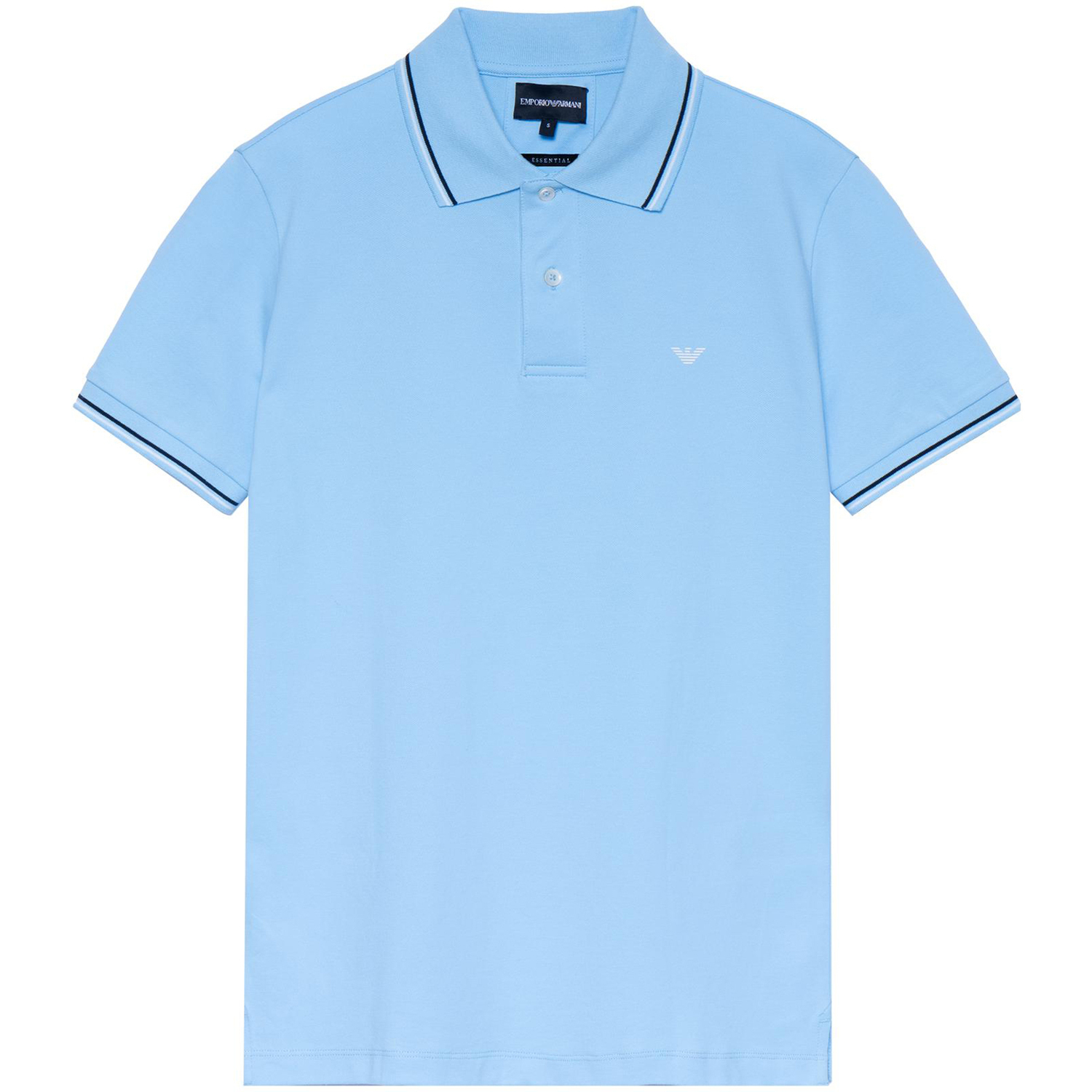 

EMPORIO ARMANI Поло мужское светло-голубое SS22, Синий, EMPORIO ARMANI Поло мужское светло-голубое SS22