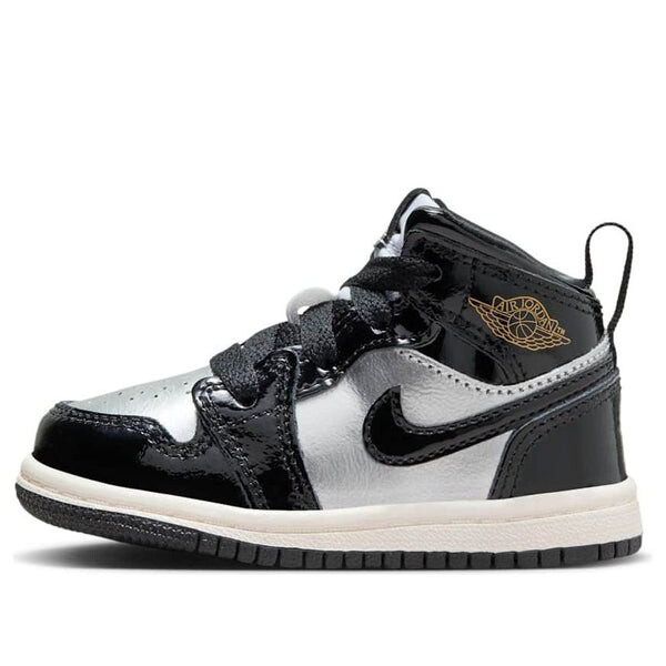 

Кроссовки 1 mid se 'black metallic silver gold' Air Jordan, черный