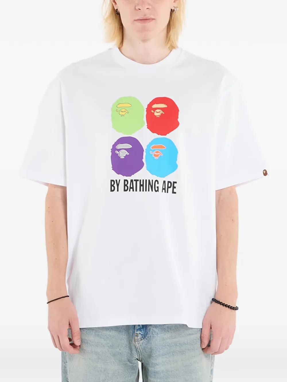 

Футболка с принтом "Multi Ape Head" A Bathing Ape, белый