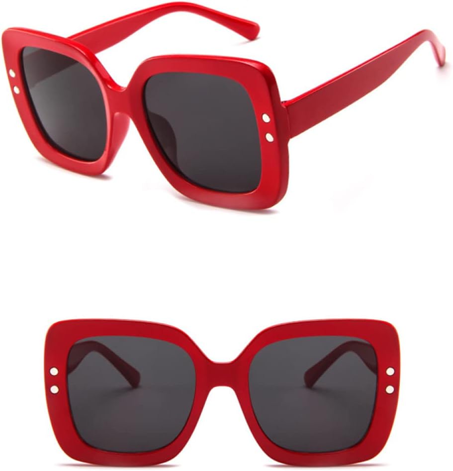 

Большие солнцезащитные очки для женщин, прозрачные градиентные солнцезащитные очки в крупной оправе, винтажные очки с защитой от УФ-излучения UV400 для женщин LANGSER, Red