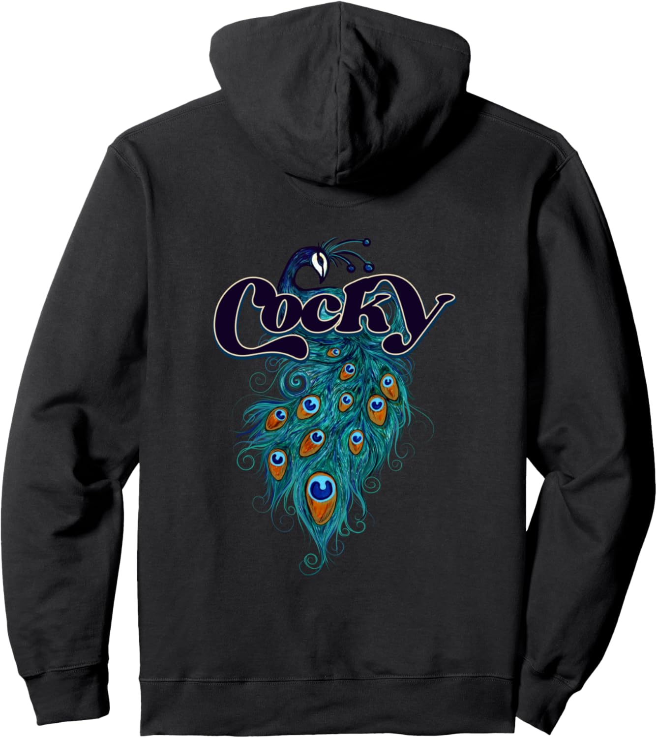 

Худи с художественным дизайном Cocky Peacock и изображением павлинов Peafowl Snugg, черный