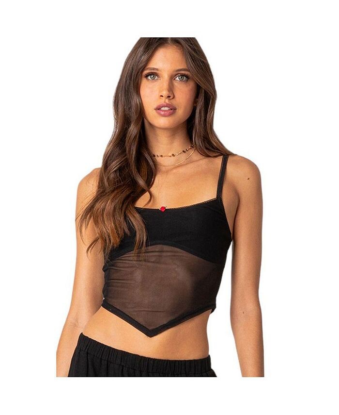 

Женская майка Cressida из прозрачной сетки Edikted, черный