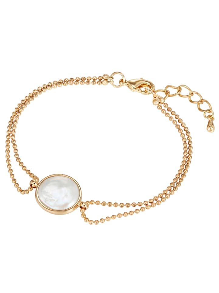 

Lulu & Jane Жемчужный браслет, металлический сплав, пресноводный культивированный жемчуг в оправе из желтого золота