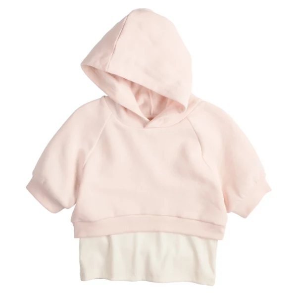 

Детский худи с коротким рукавом 2 в 1 для девочек 7-16 лет So, цвет blush mist