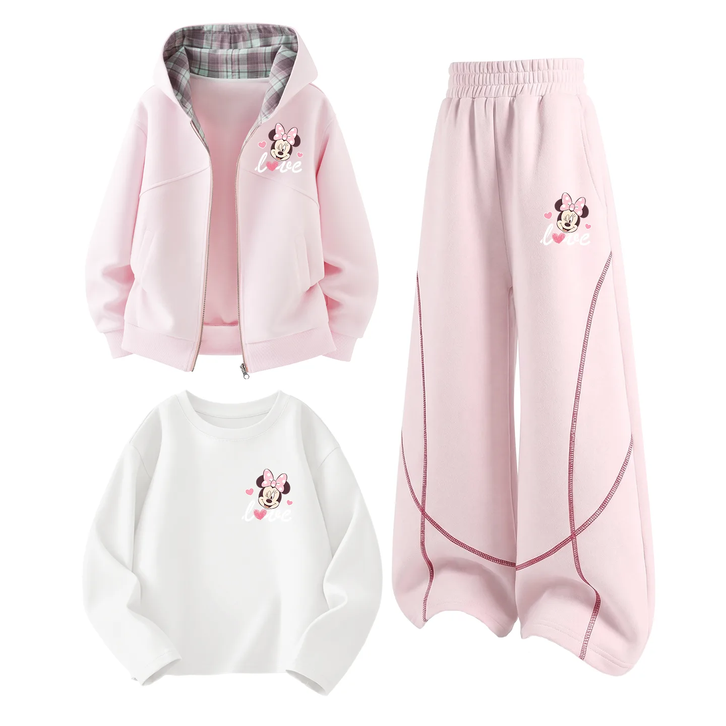 Детский спортивный комплект из 3 предметов Disney, Dazzle Heart K Cherry Blossom Pink+Dazzle Heart K Cherry Blossom Pink+Dazzle Heart K White