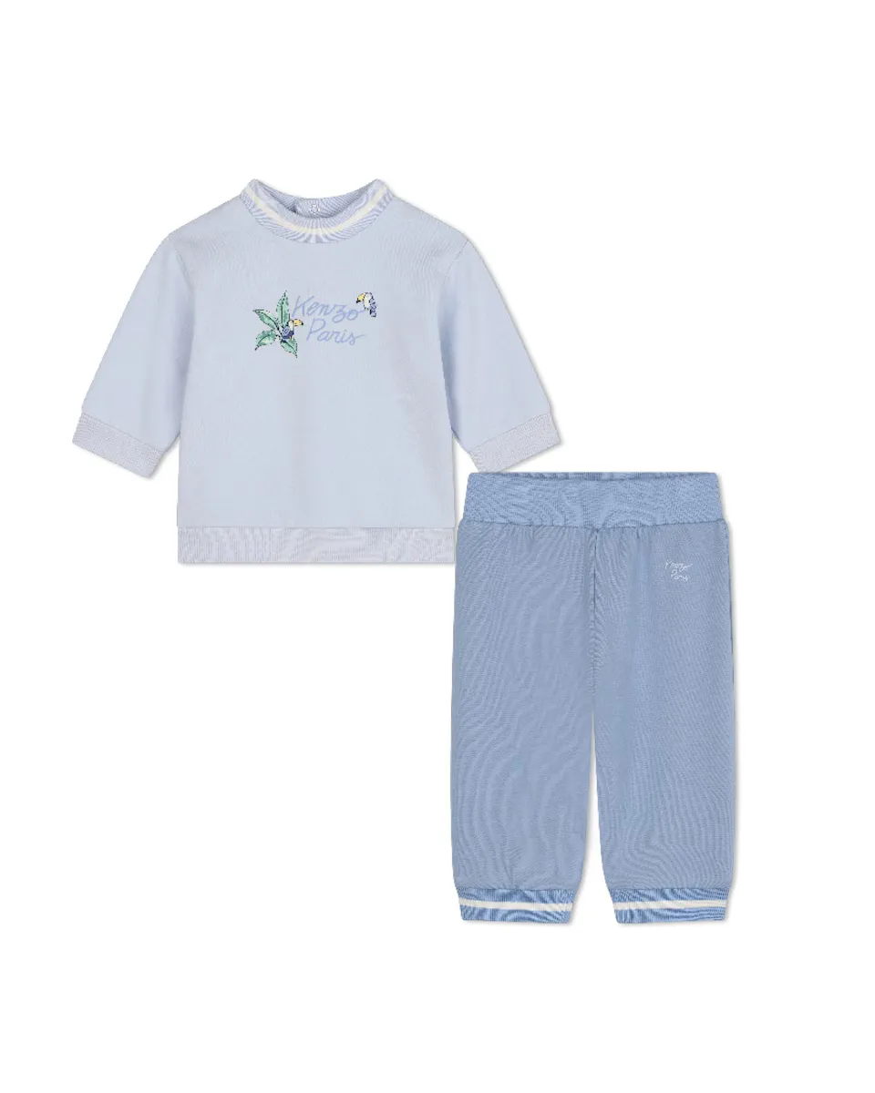 

Комплект из 2 предметов для мальчика с рисунком спереди Kenzo Kids, светло-голубой