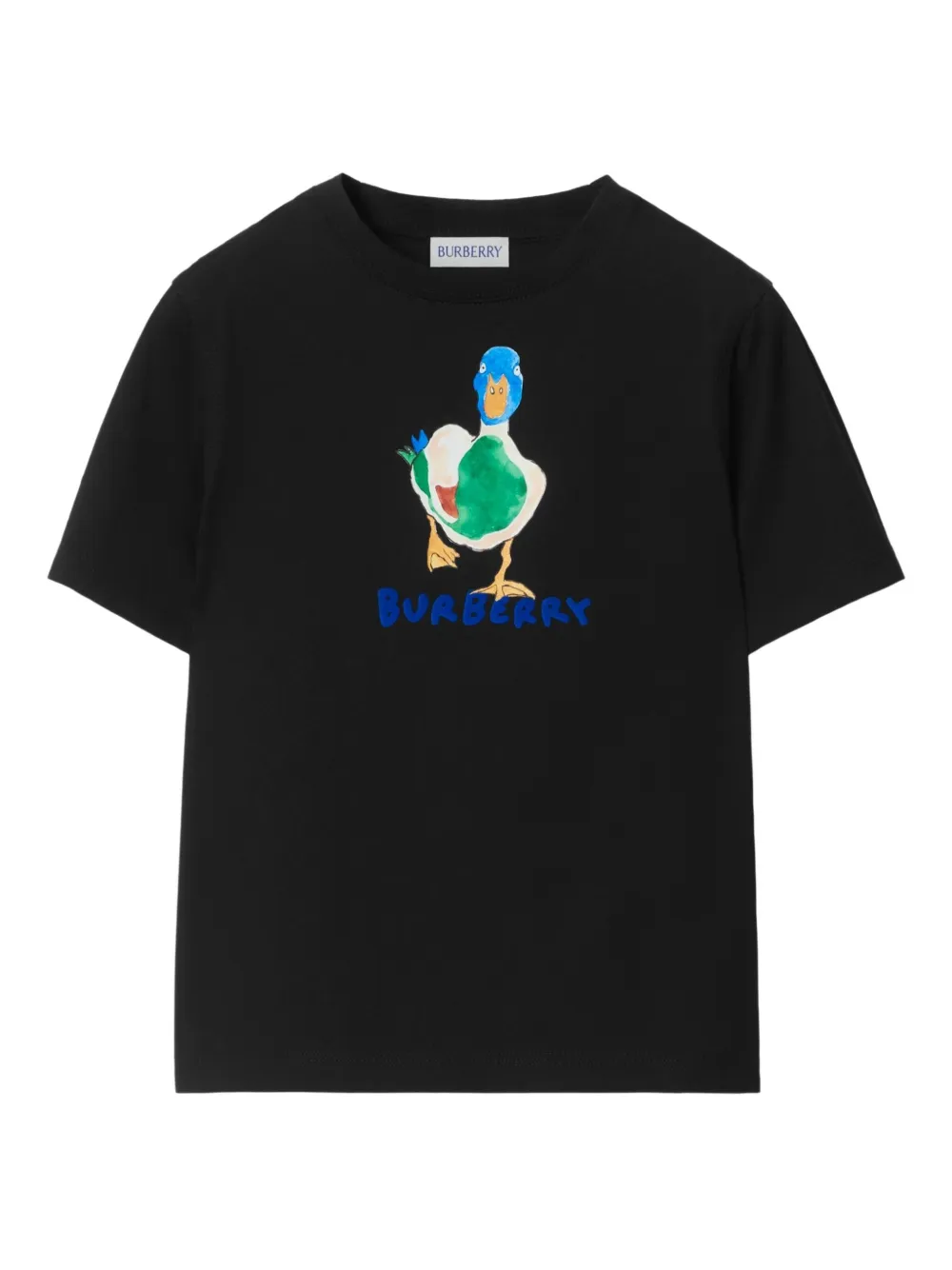 

Футболка с принтом BURBERRY KIDS, черный