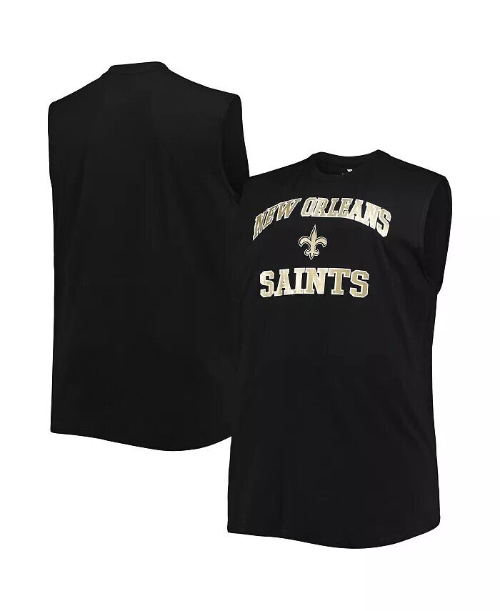

Мужская черная майка New Orleans Saints Big and Tall Muscle Tank Profile