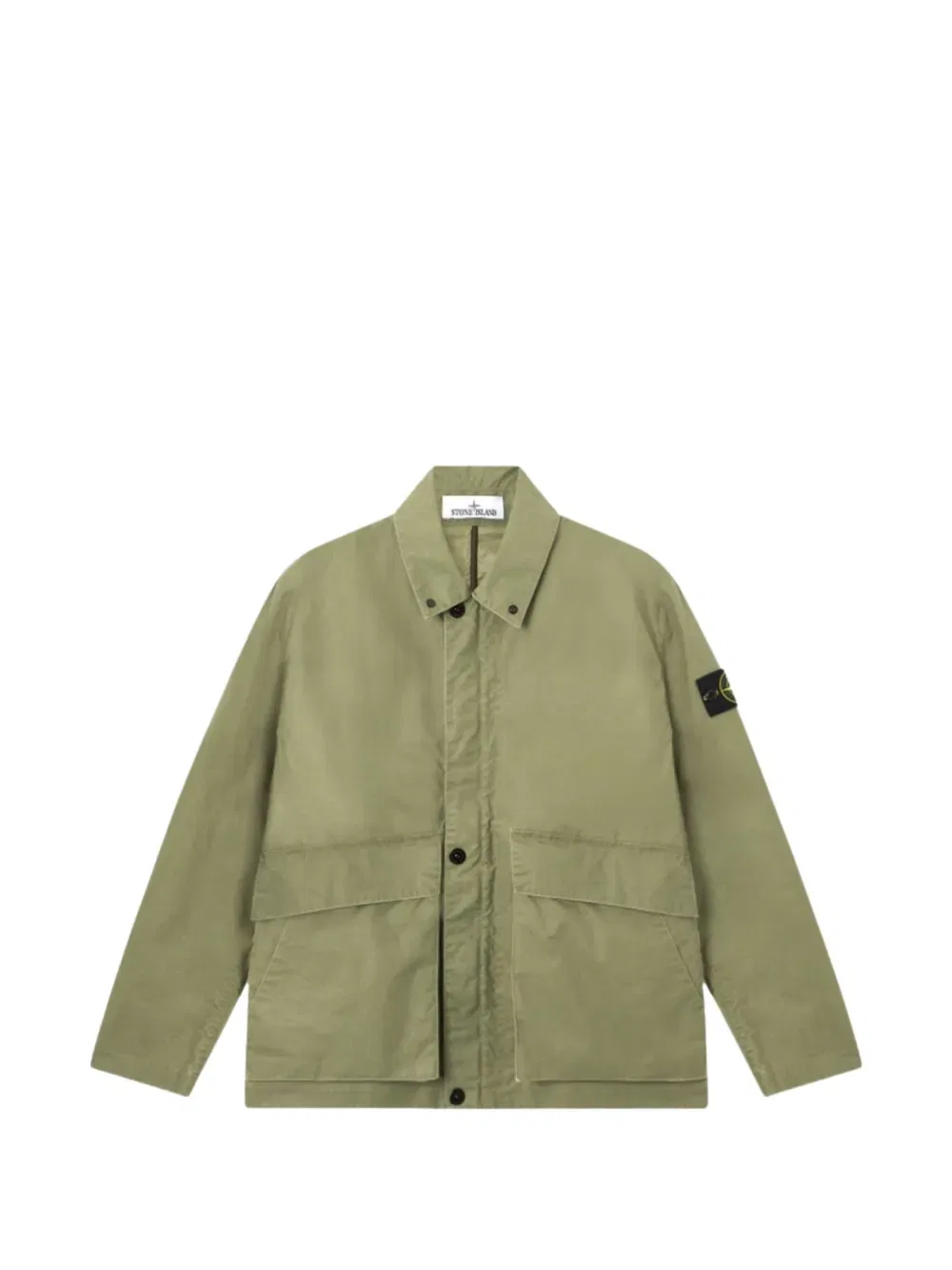 Вощеная рубашка-куртка Stone Island, зеленый