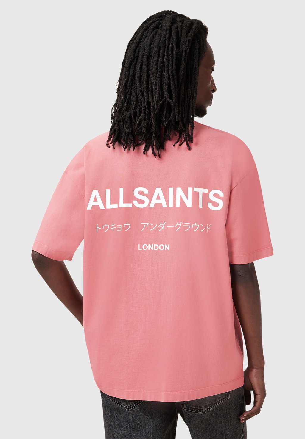 

Футболка с принтом UNDERGROUND CREW AllSaints, светло-розовый