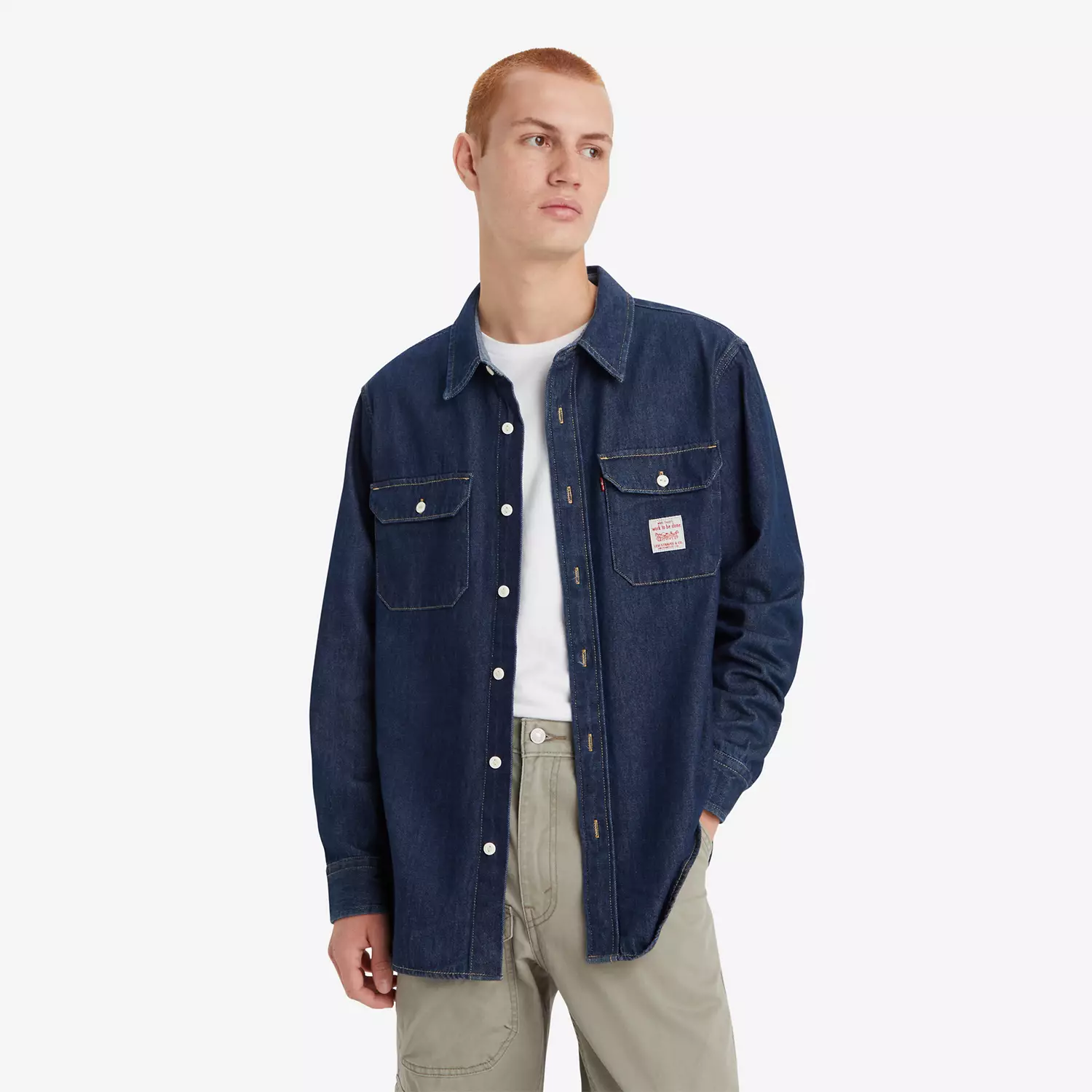 

Классическая рабочая рубашка Levi's, цвет Rockledge Rinse - Dark Wash