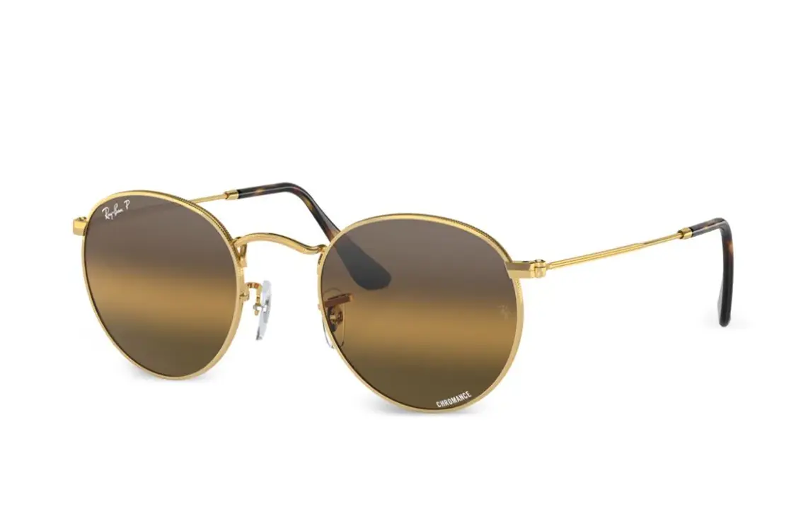 

RayBan Солнцезащитные очки Ray Ban Chromance с круглой оправой, Gold