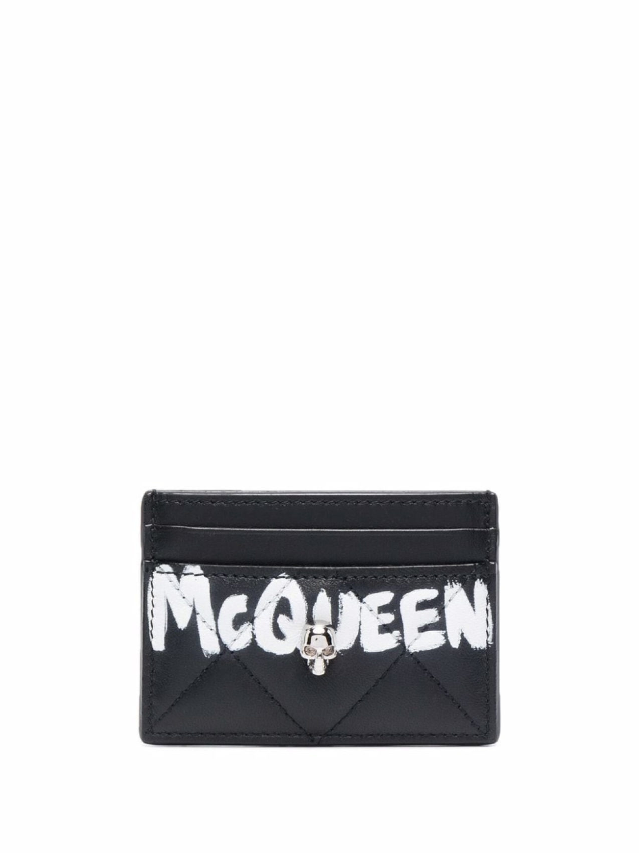 

Alexander McQueen стеганый кошелек с декором Skull, черный