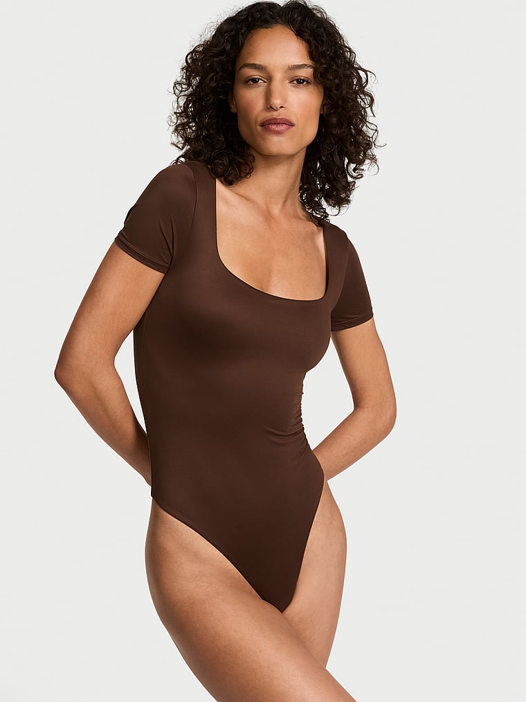 

Боди от Victoria с инновационным боди feathersoft с квадратным вырезом Victoria'S Secret, цвет ganache