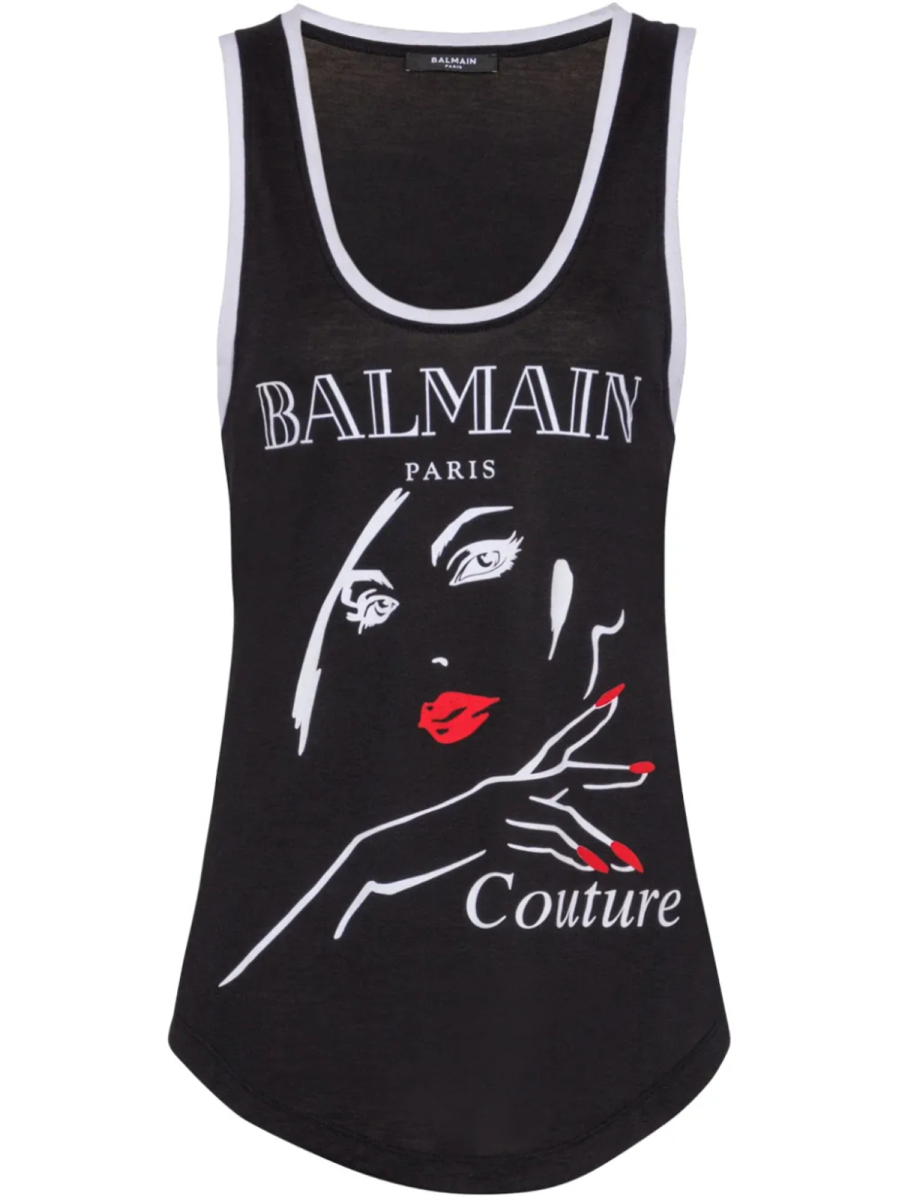 

Balmain топ с графичным принтом, черный
